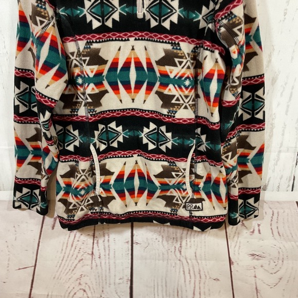 Powder River Outfitters Women L Fleece Quarter Zip Jacket Southwest Aztec Tribal - Picture 7 of 15